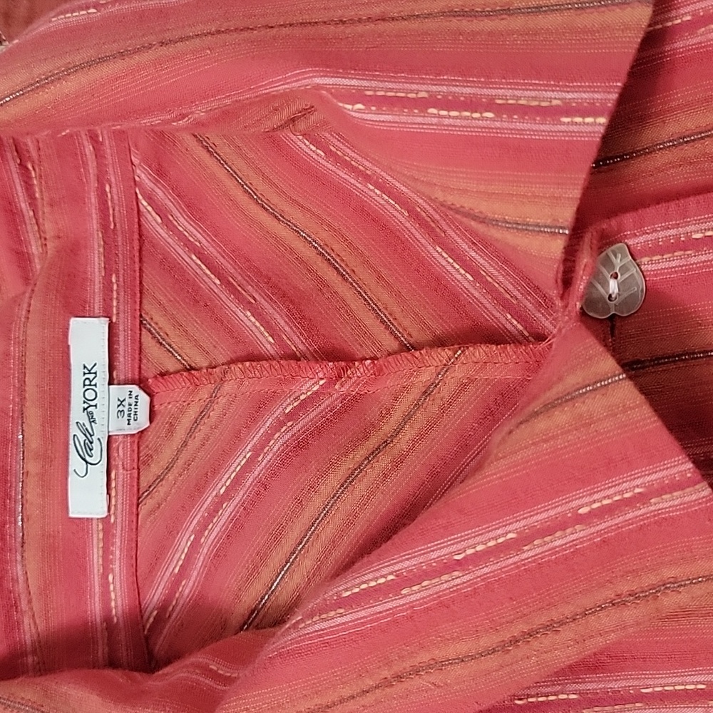 Cali & York 3/4 Sleeve Stripped Blouse - Picture 6 of 7
